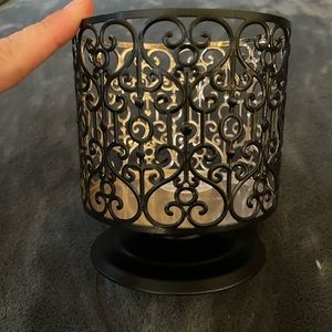NWT BBW black ornate candle holder